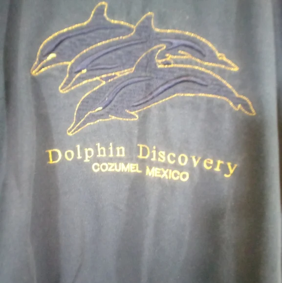 Vintage Navy S/S Dolphin 🐬 Mexico Pullover Shirt Tee XL - Picture 2 of 4